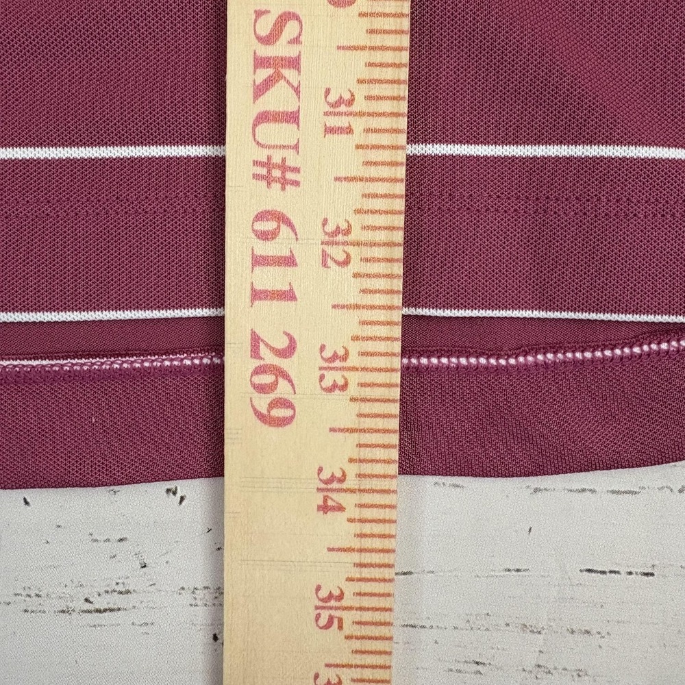 Peter Millar Summer Comfort Polo Shirt Mens XL Pink Striped Golf Pocket - Picture 9 of 13